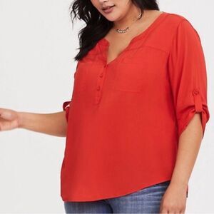 Torrid Top Blouse Pullover Orange Size 2X